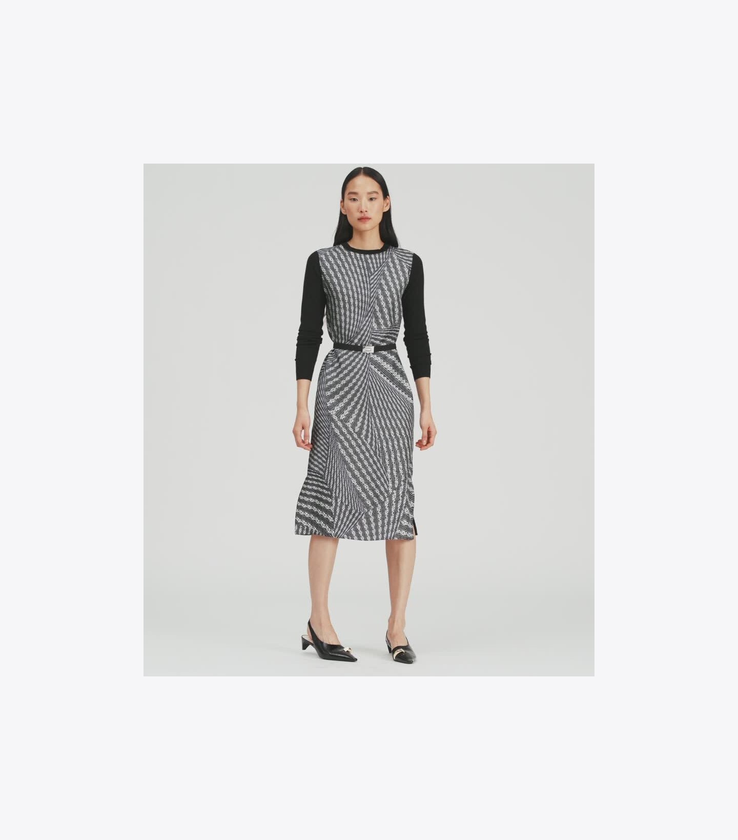 Greer Silk-Front Sweater Dress