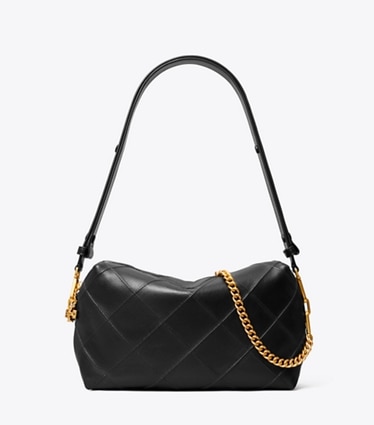 Tory Burch designer crossbody bags Große, weiche Fleming Crossbody Bag in Black front