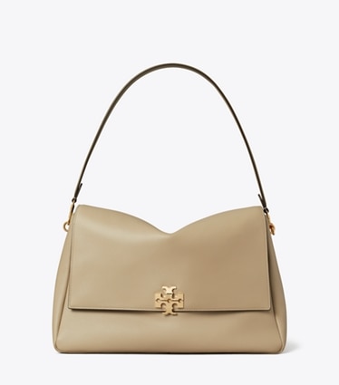 Tory Burch designer schultertaschen Große Charlie Schultertasche in Soft Cement front