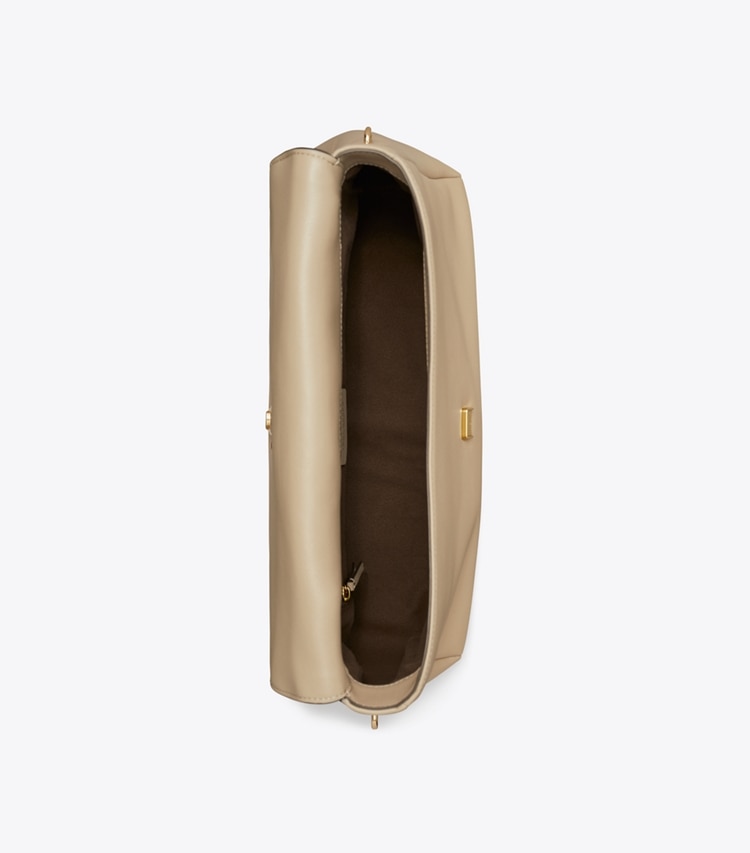 Tory Burch designer schultertaschen Große Charlie Schultertasche in Soft Cement von oben