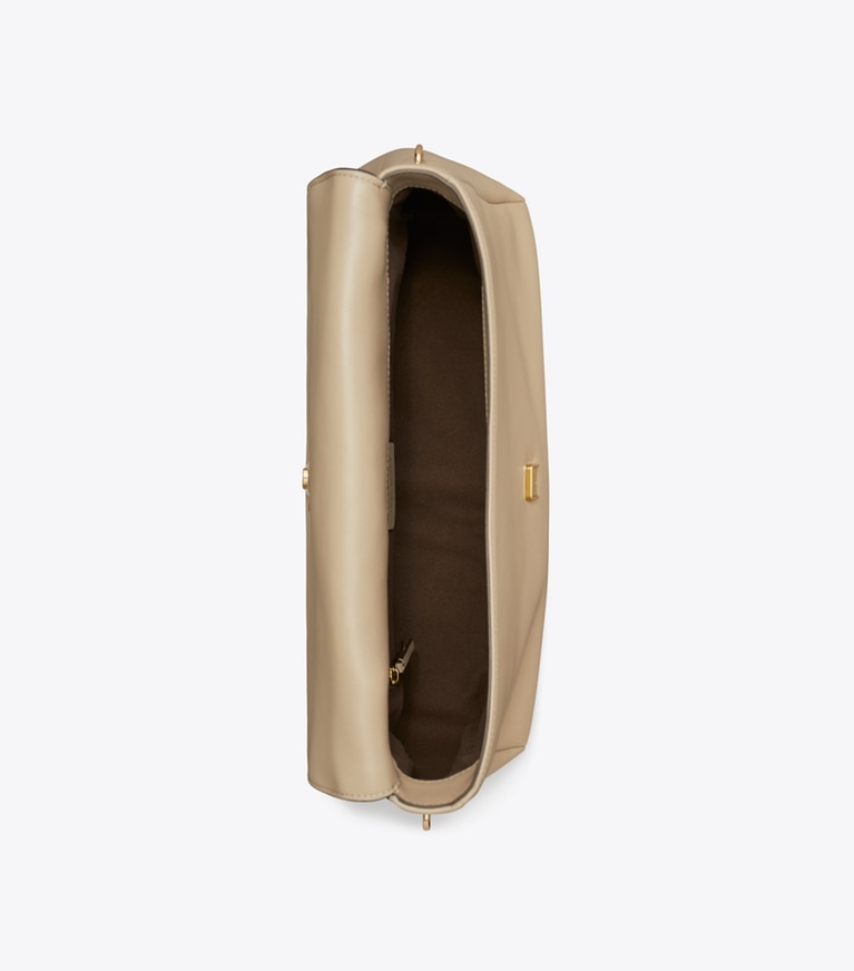 Tory Burch designer schultertaschen Große Charlie Schultertasche in Soft Cement von oben