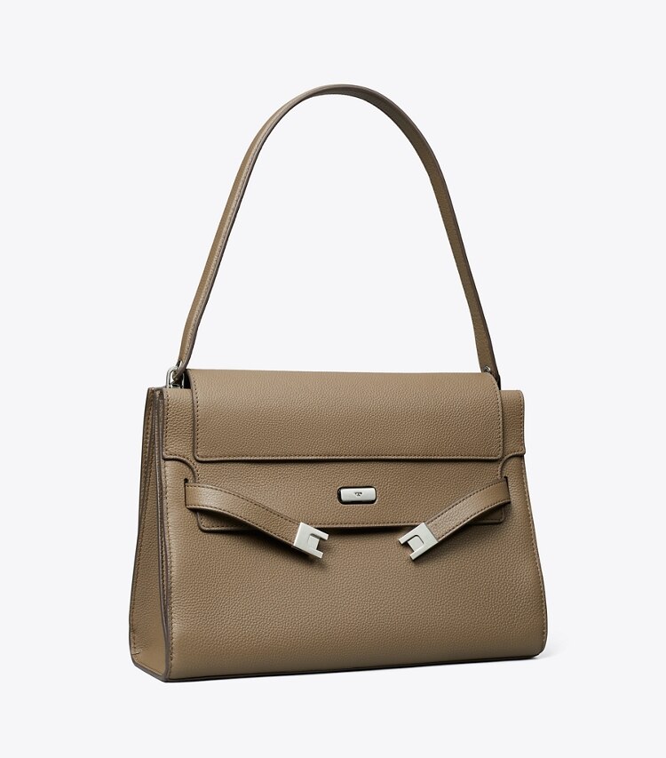 Tory Burch designer schultertaschen Große Lee Radziwill Schultertasche in Wild Mushroom angle