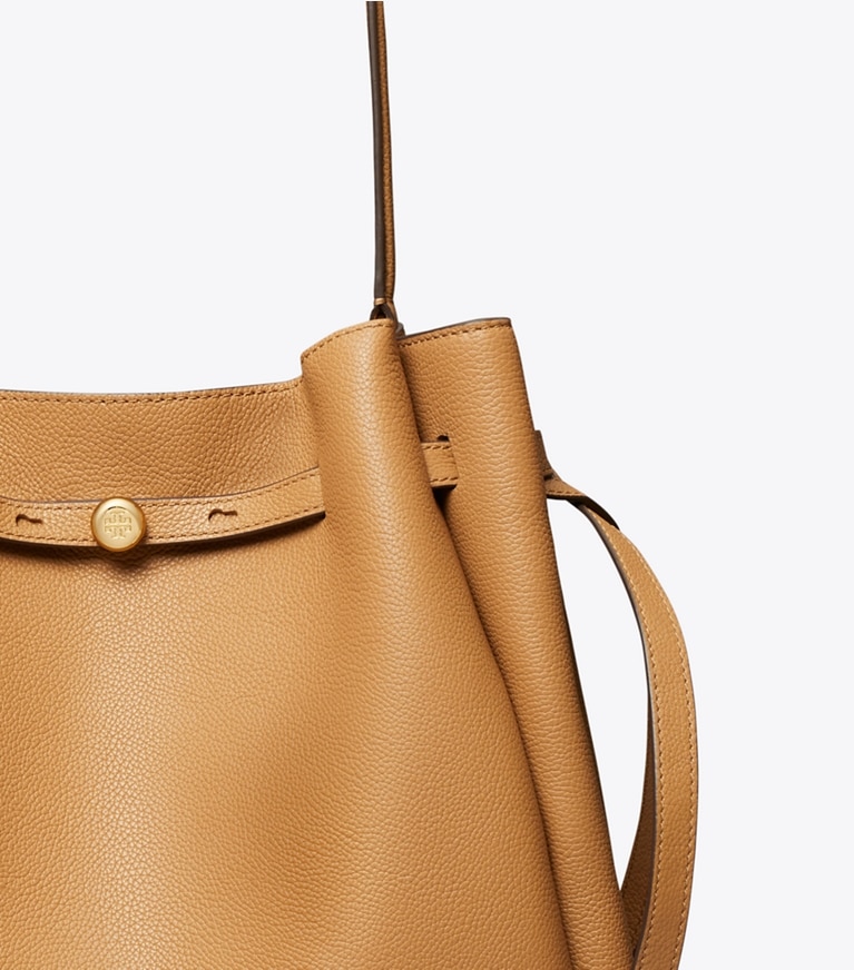 Tory Burch designer schultertaschen Große Romy Bucket Bag in Tiramisu detail