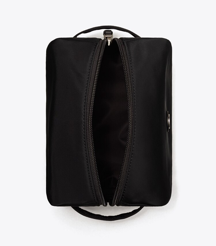 Tory Burch designer kosmetiktaschen Großes Kosmetiketui aus Nylon in Black von oben