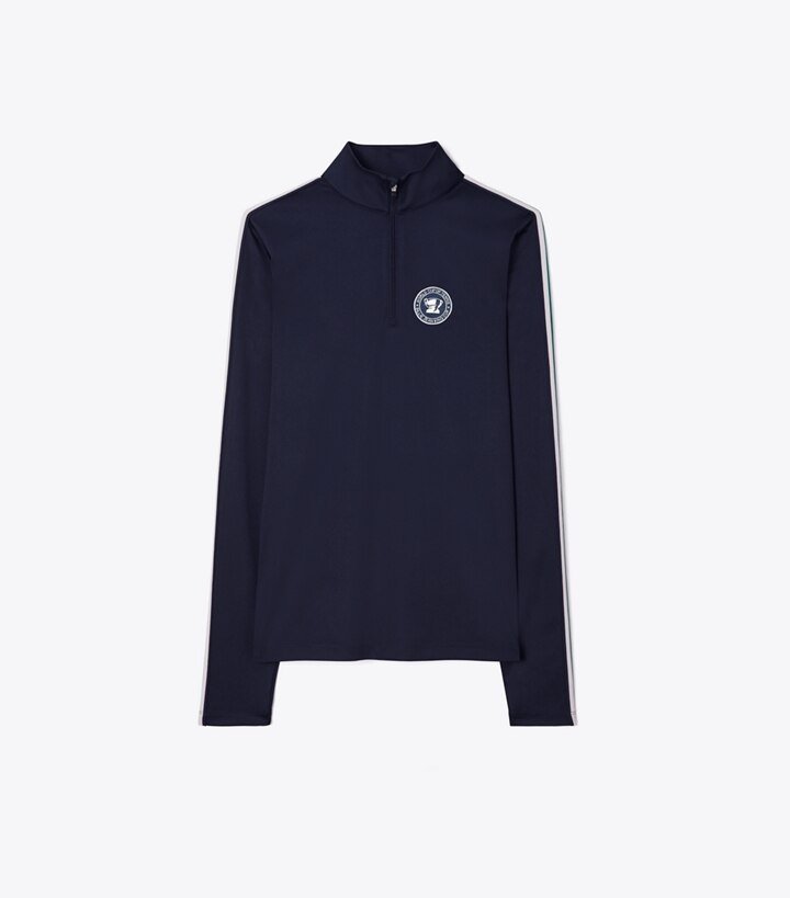Tory Sport designer tops Half-Zip Performance Pullover in Tory Navy front