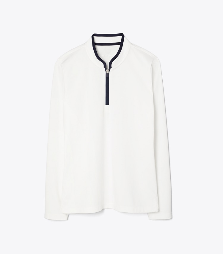 Tory Sport designer tops Half-Zip Performance Pullover in Snow White front
