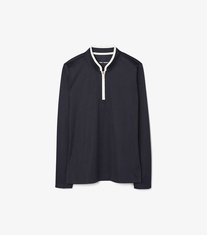 Tory Sport designer tops Half-Zip Performance Pullover in Tory Navy front