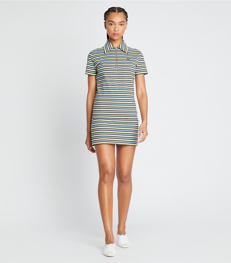Tory Sport designer tops Half-Zip Polo in Horizon Stripe front