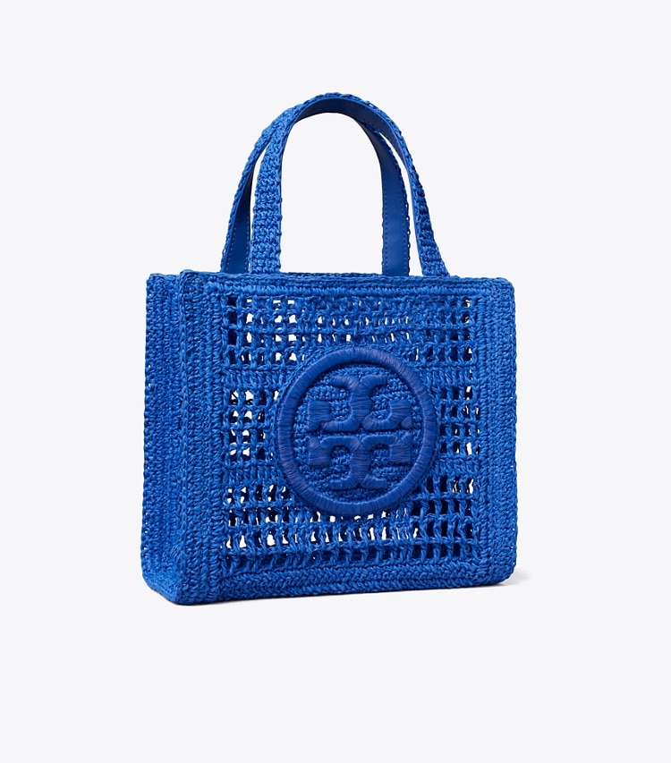 Tory Burch designer tote bags Handgehäkelte Ella Mini Tote Bag in Evening Blue angle