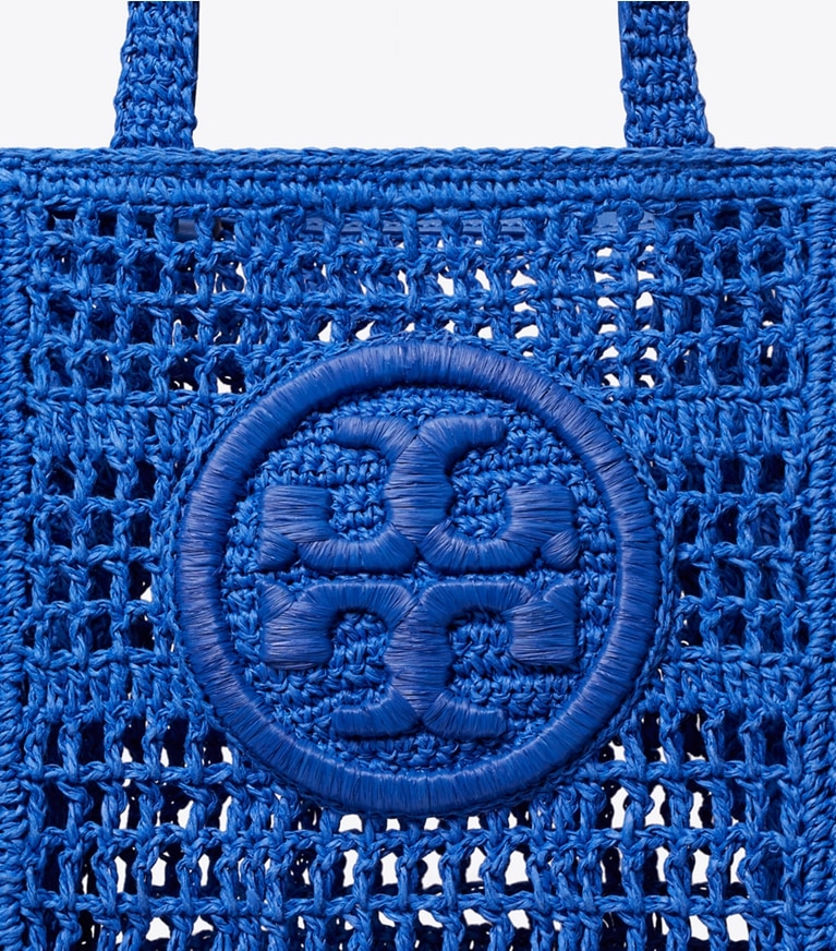 Tory Burch designer tote bags Handgehäkelte Ella Mini Tote Bag in Evening Blue angle