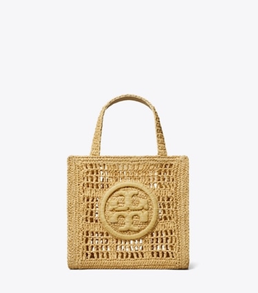 Tory Burch designer tote bags Handgehäkelte Ella Mini Tote Bag in Natural front
