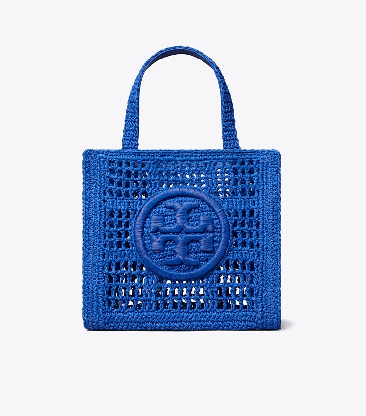 Tory Burch designer tote bags Handgehäkelte Ella Mini Tote Bag in Evening Blue front