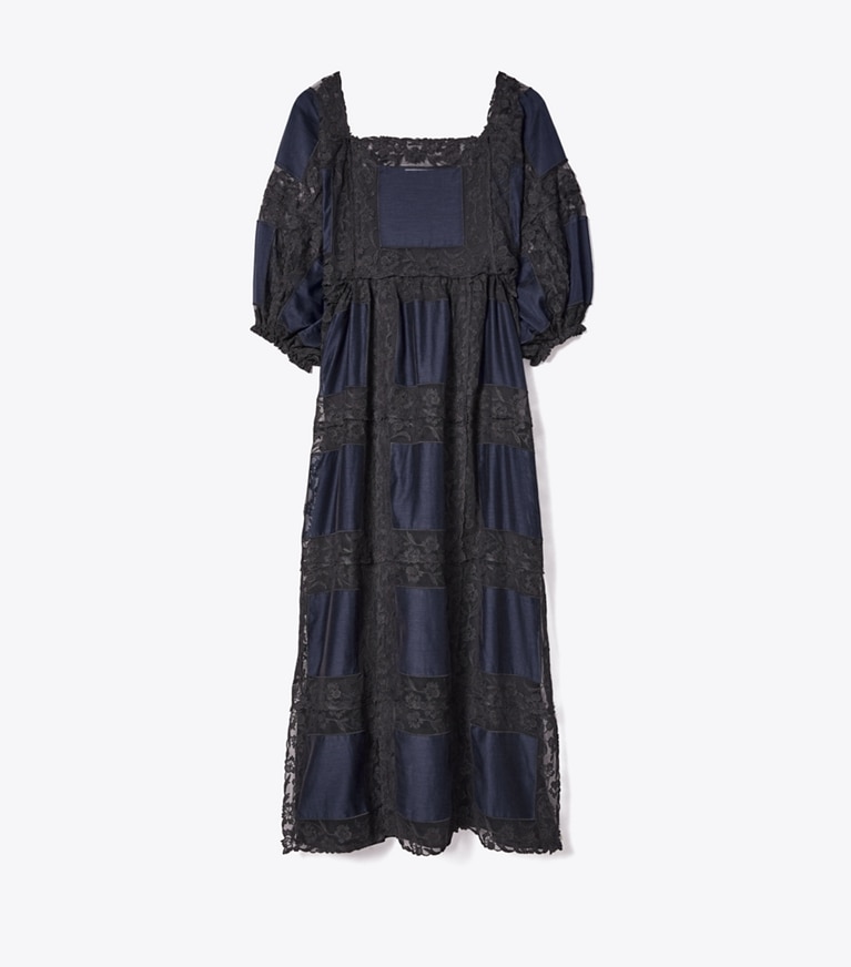Tory Burch designer dresses Handkerchief Long Dress in Black front