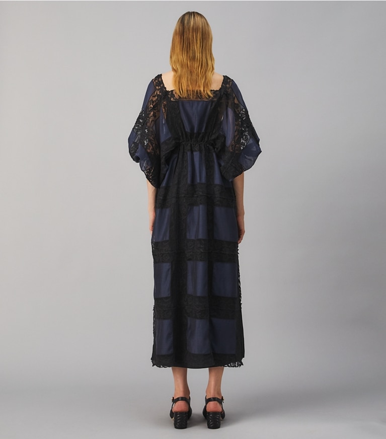 Tory Burch designer dresses Handkerchief Long Dress in Black front