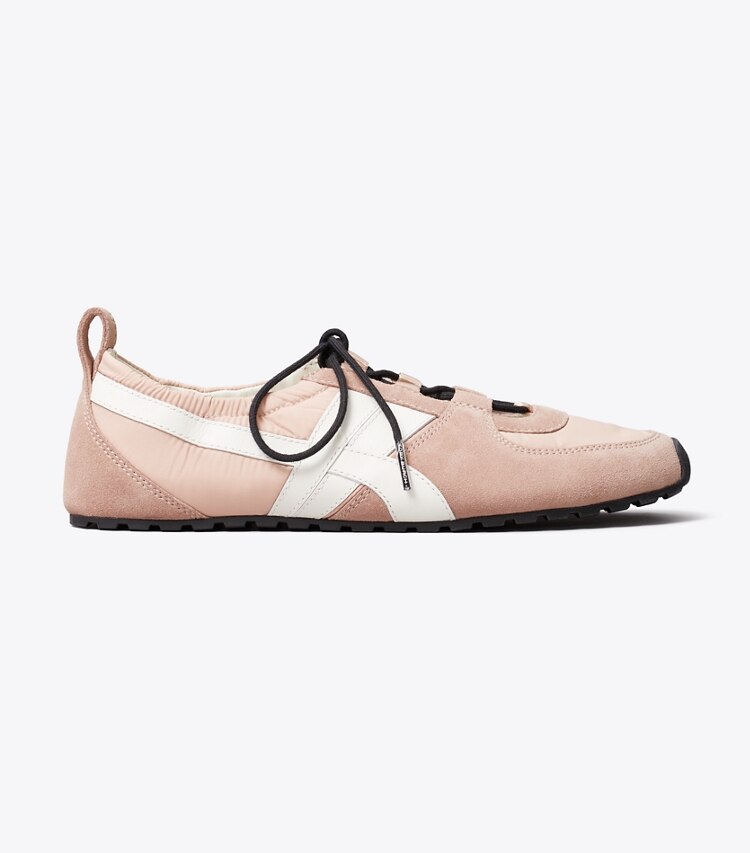Tory Burch designer sneakers Hank Ballerina-Sneaker in DUSTY ROSE / MALVA / CREAM side
