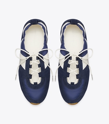 Tory Burch designer sneakers Hank Ballet Sneaker in TORY NAVY / CREAM / TORY NAVY overhead