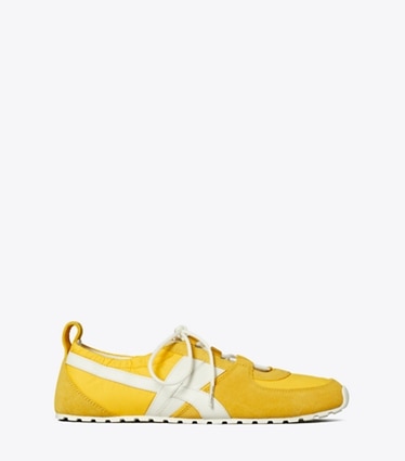 Tory Burch designer sneakers Hank Ballet Sneaker in YELLOW / CREAM / YELLOW side