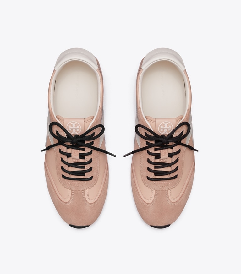 Tory Burch designer sneakers Hank Field Sneaker in DUSTY ROSE / MALVA / CREAM overhead