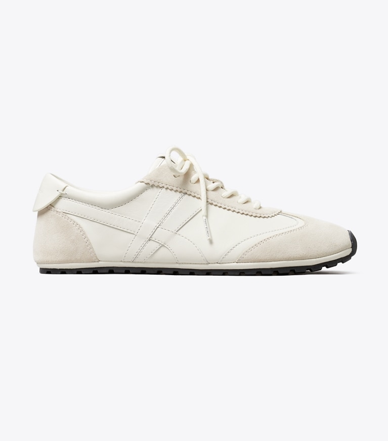Tory Burch designer sneakers Hank Field Sneaker in CREAM / CREAM / CALCARE side