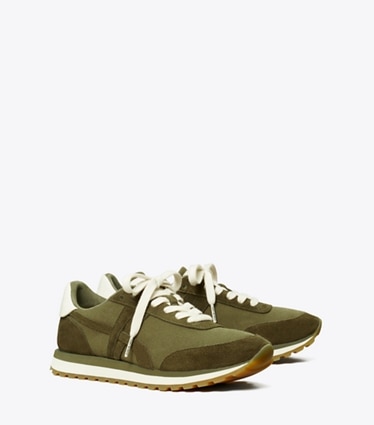 Tory Burch designer sneakers Hank Sneaker in ANETO / ANETO / TITANIUM WHITE angle