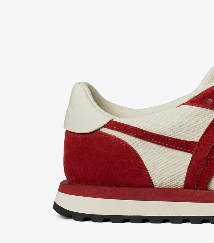 Tory Burch designer sneakers Hank Sneaker in NEW IVORY / GEMSTONE / TITANIUM WHITE detail