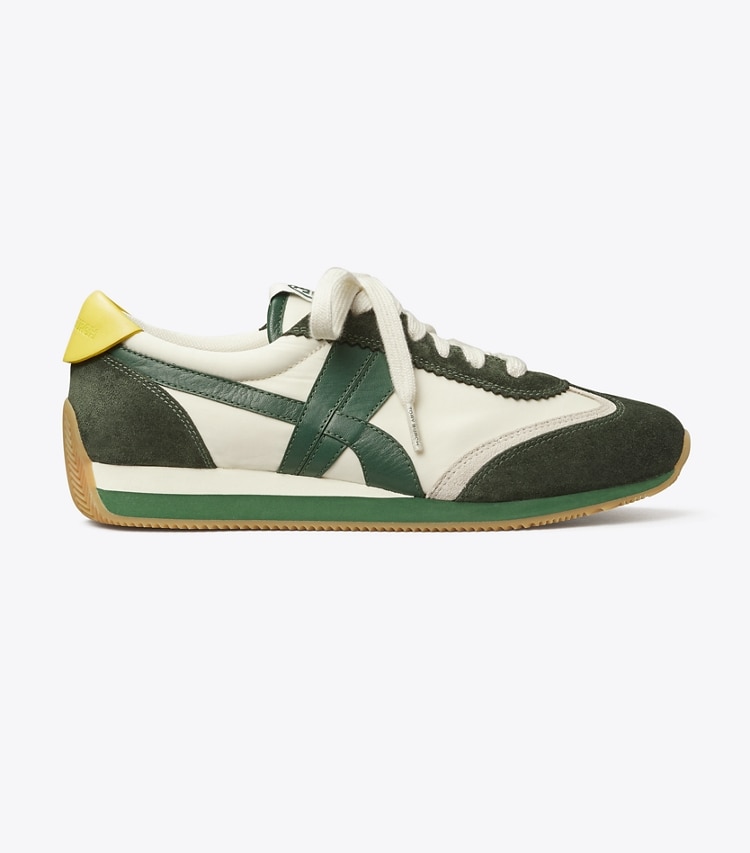 Tory Burch designer sneakers Hank Sneaker in New Ivory / MILITARE side