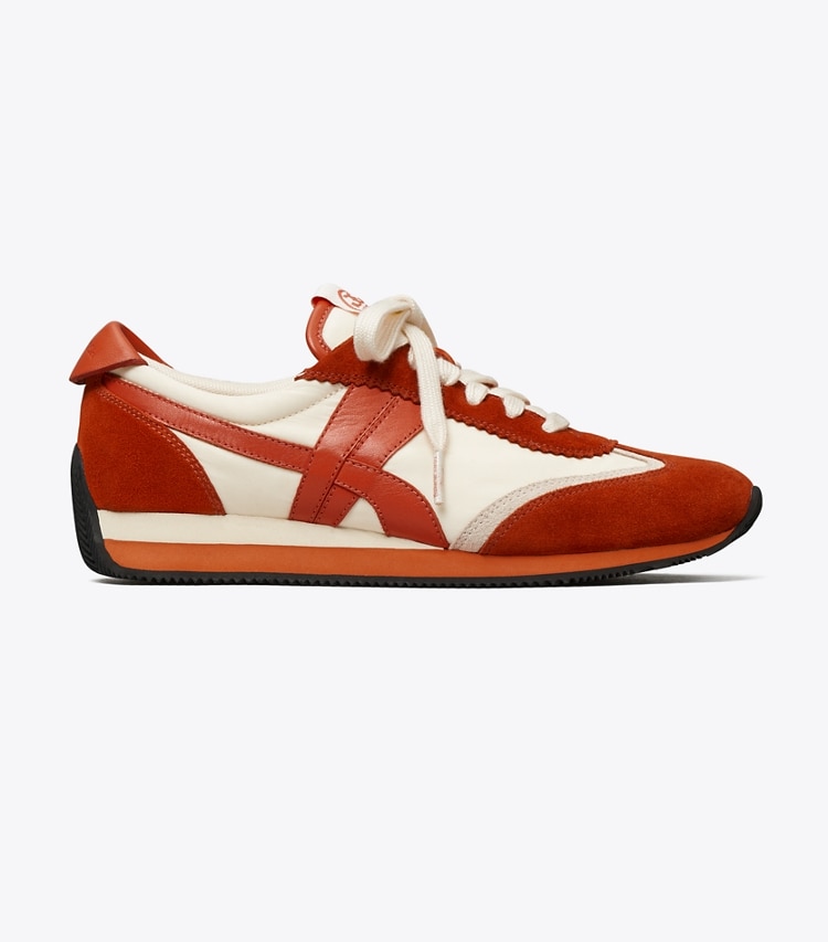 Tory Burch designer sneakers Hank Sneaker in New Ivory / RED side