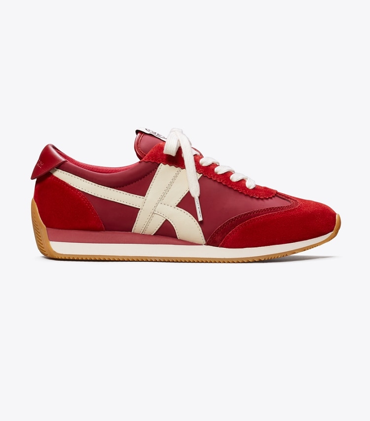 Tory Burch designer sneakers Hank Sneaker in BERRY/ BERRY side