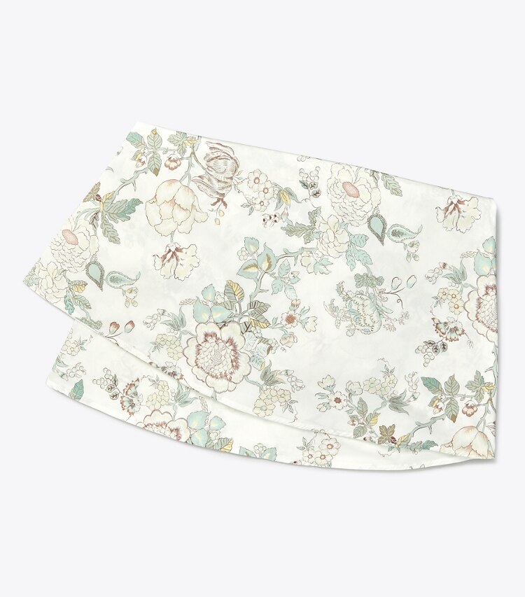 Tory Burch designer linens Happy Times Bouquet Round Tablecloth, 132" in Ivory front