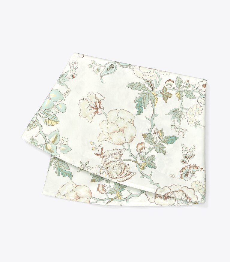 Tory Burch designer linens Happy Times Bouquet Round Tablecloth, 90" in Ivory front