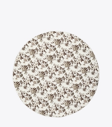 Tory Burch designer linens Happy Times Bouquet Round Tablecloth, 90" in Brown front