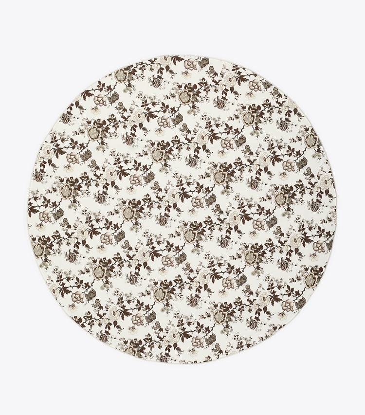 Tory Burch designer linens Happy Times Bouquet Round Tablecloth, 90" in Brown front