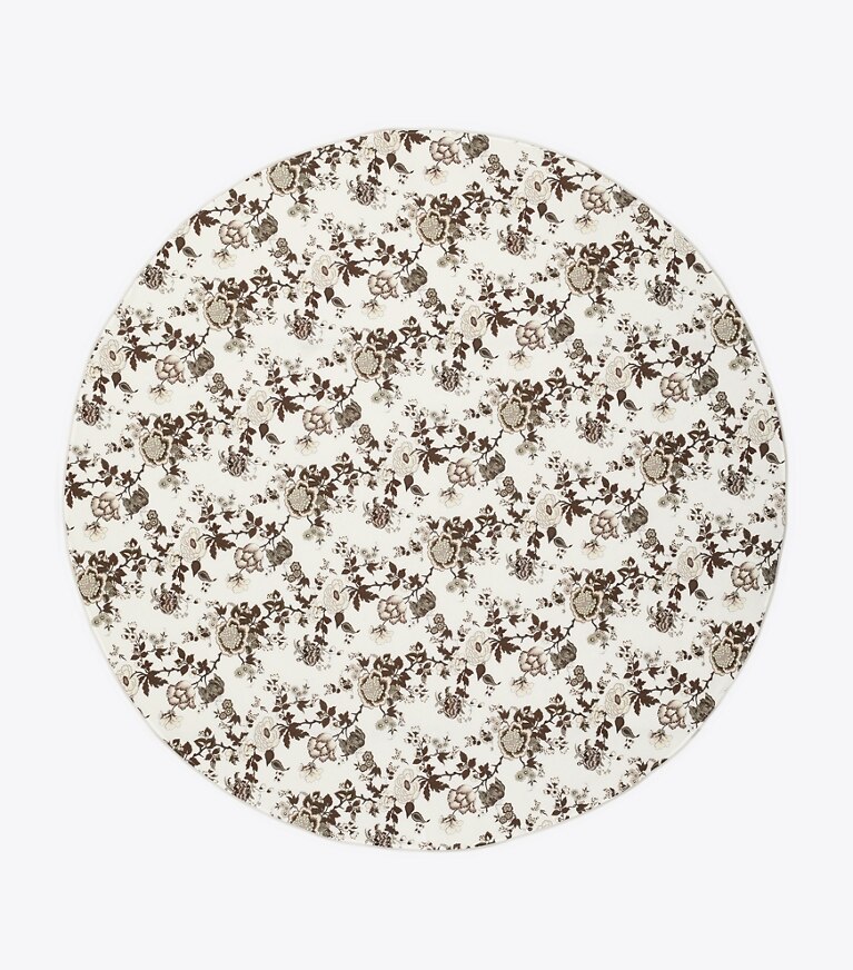 Tory Burch designer linens Happy Times Bouquet Round Tablecloth, 90" in Brown front
