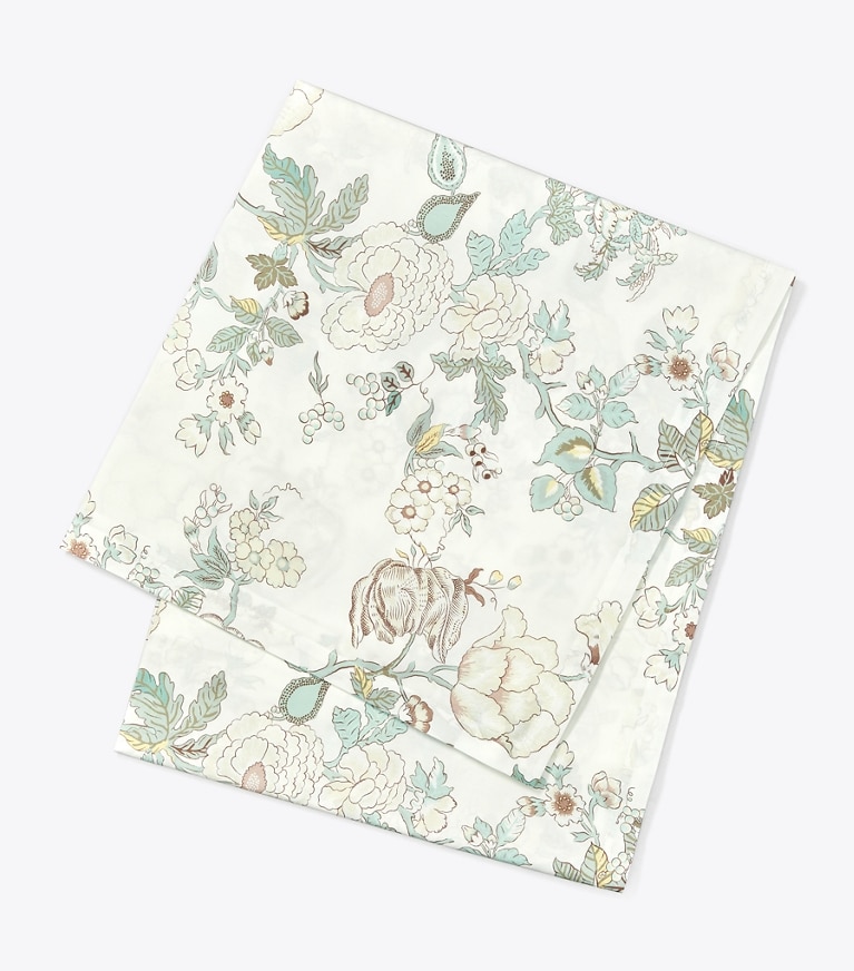 Tory Burch designer linens Happy Times Bouquet Square Tablecloth, 70" x 70" in Ivory front