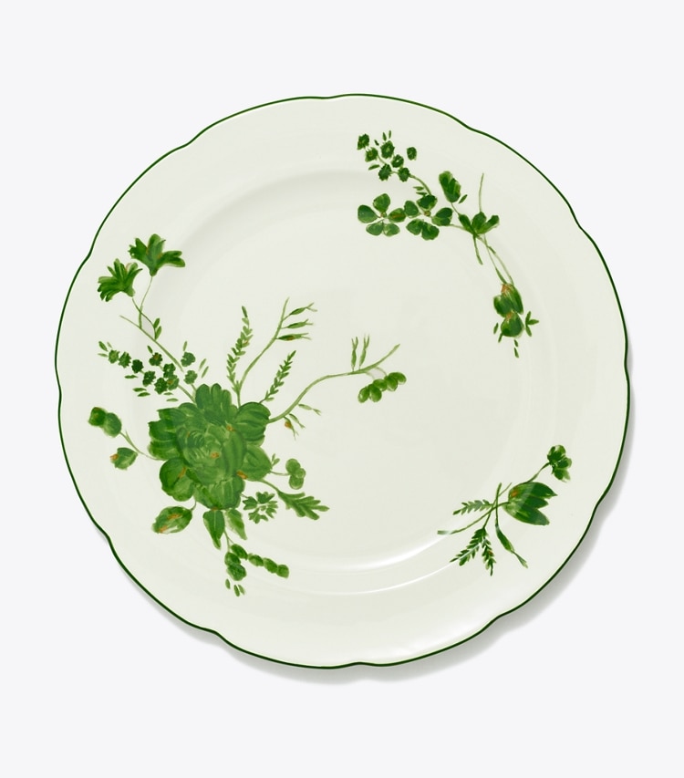 Tory Burch designer tabletop & drinkware Happy Times Dinner Plate, Set Of 2 in New Ivory / Green front