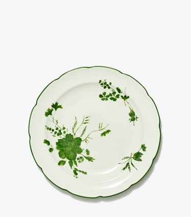 Tory Burch designer tabletop & drinkware Happy Times Salad Pate, Set Of 4 in New Ivory / Green front