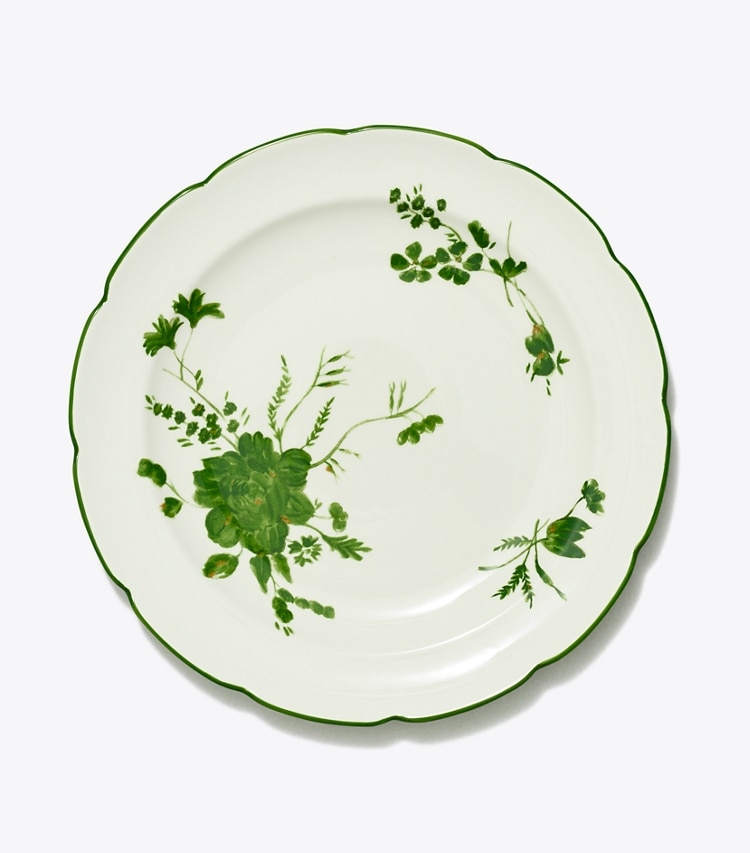 Tory Burch designer tabletop & drinkware Happy Times Salad Pate, Set Of 4 in New Ivory / Green front