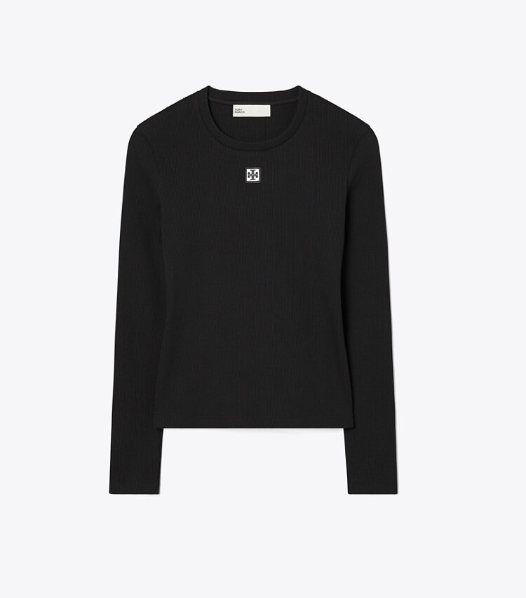 Tory Burch designer hauts Haut à logo en coton dans Black de face