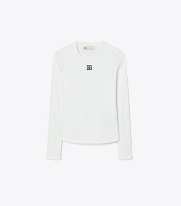 Tory Burch designer hauts Haut à logo en coton dans Snow White de face