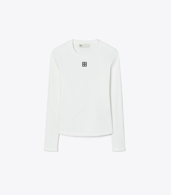 Tory Burch designer hauts Haut à logo en coton dans Snow White de face