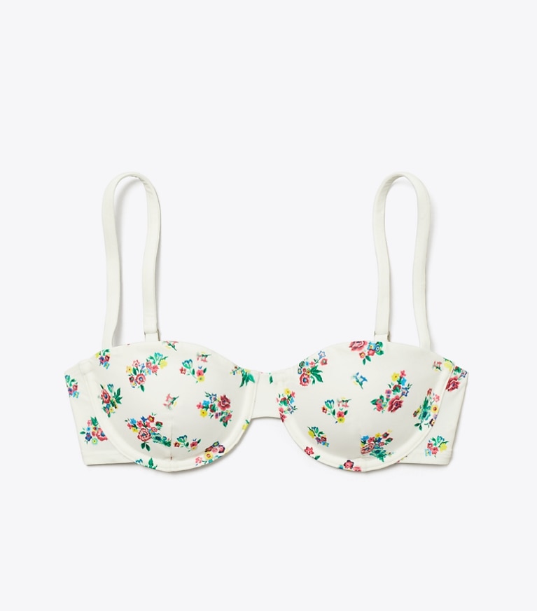 Tory Burch designer deux pieces Haut de bikini balconnet dans Multi Ditsy Floral de face