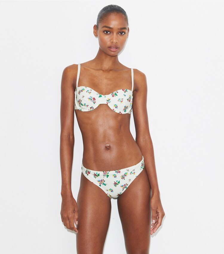 Tory Burch designer deux pieces Haut de bikini balconnet dans Multi Ditsy Floral détail sur modèle
