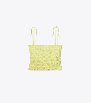 Tory Burch designer paréos Haut en viscose smocké dans Lumen de face