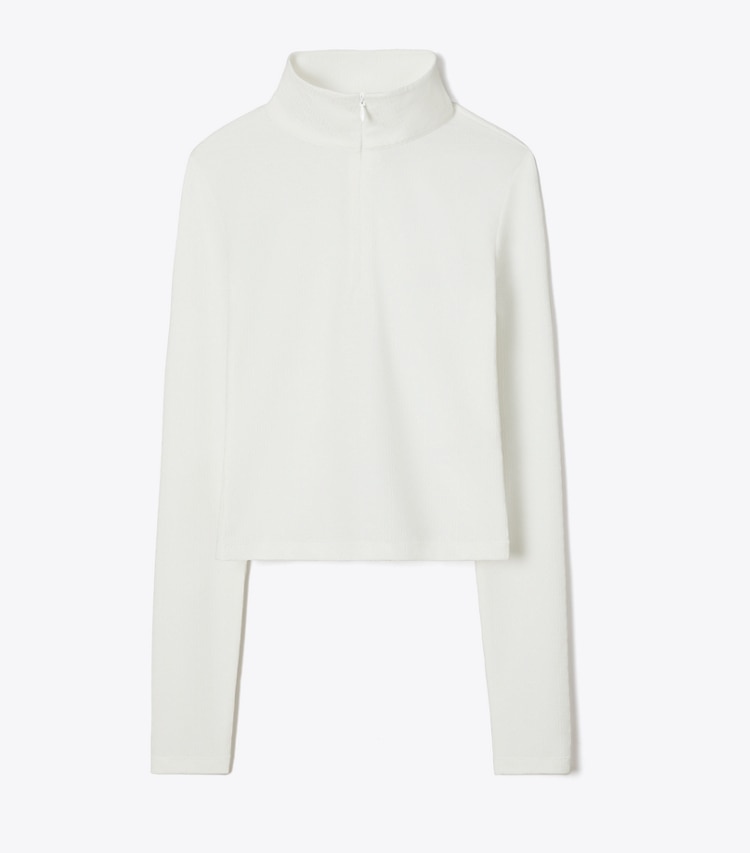Tory Burch designer hauts Haut jacquard coupe 7/8 dans Snow White de face