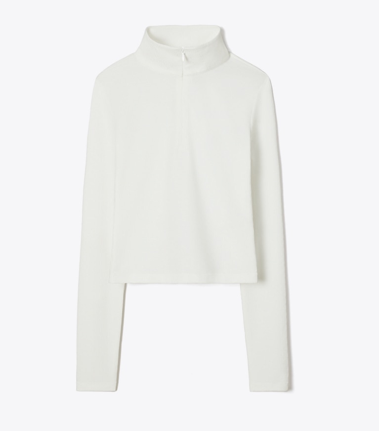 Tory Burch designer hauts Haut jacquard coupe 7/8 dans Snow White de face