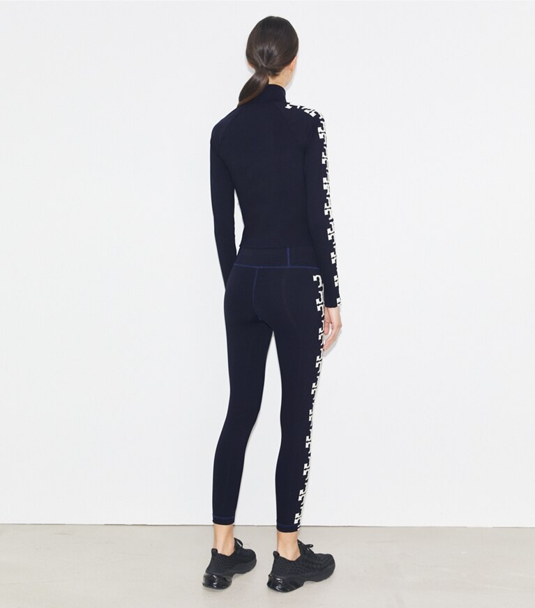 Tory Burch designer hauts Haut zippé en nylon à logo in Deep Navy front