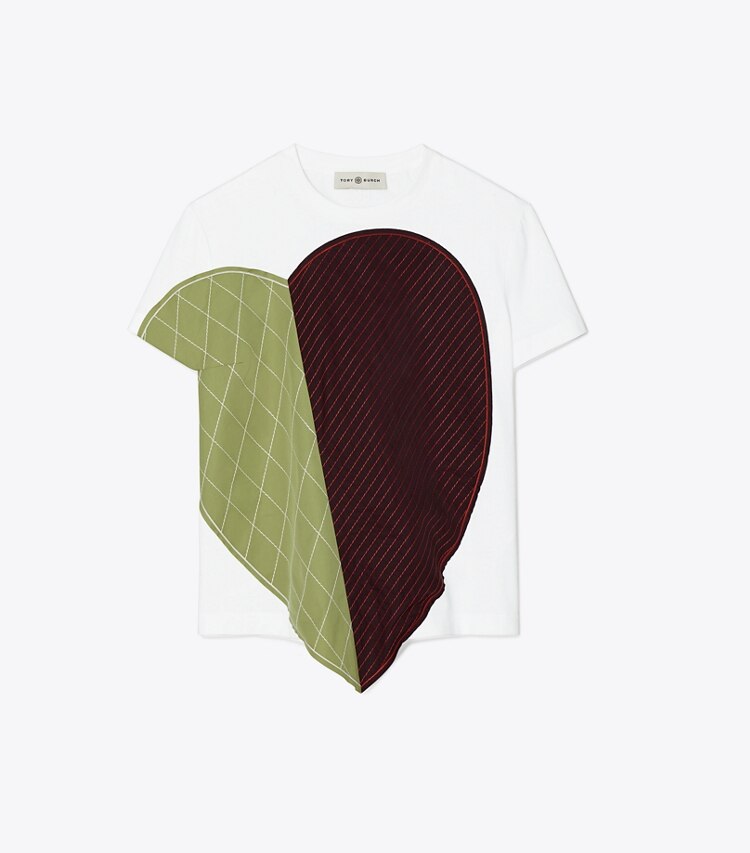 Tory Burch designer tops Heart Patch T-Shirt in White front