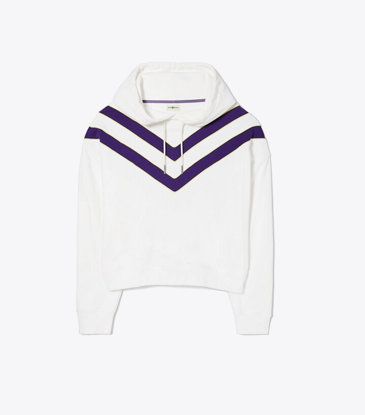 Heavy French Terry Chevron Hoodie: Women's Designer Sweaters | Tory Sport