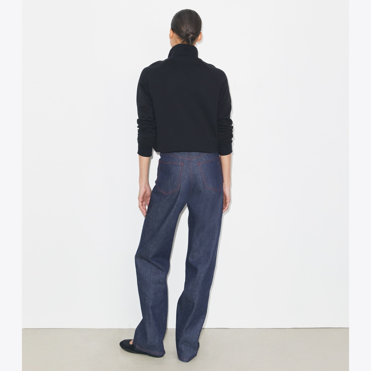 TORY BURCH ハーフジップリブニット ネイビー Heavy French Terry Half-Zip Sweatshirt: Women's Designer Sweaters