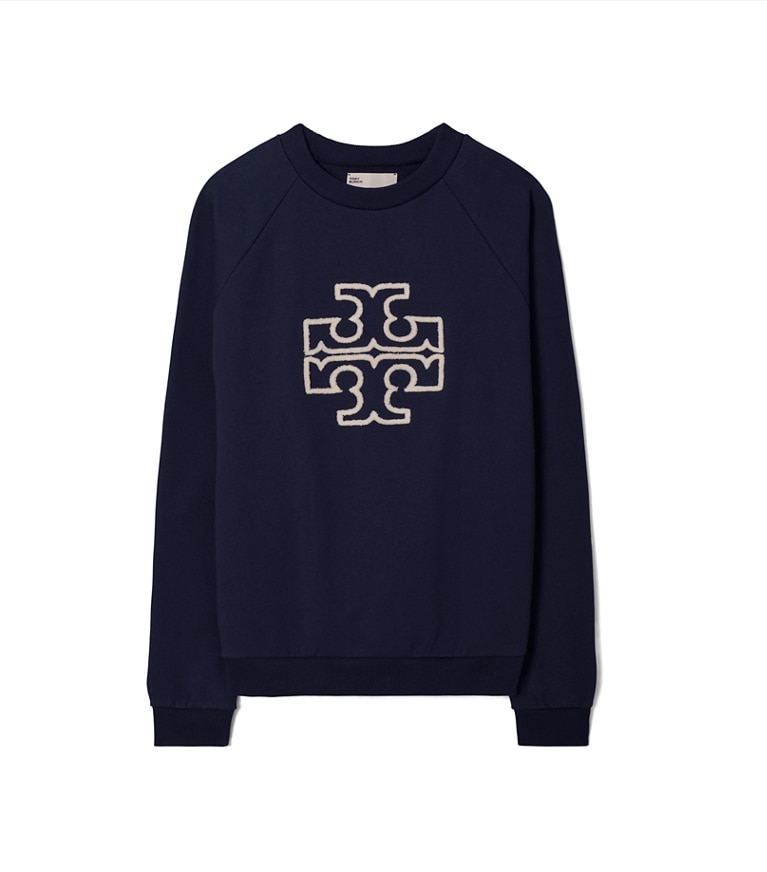 Tory Burch designer sweaters Heavy French Terry Logo Crewneck in Tory Navy additional